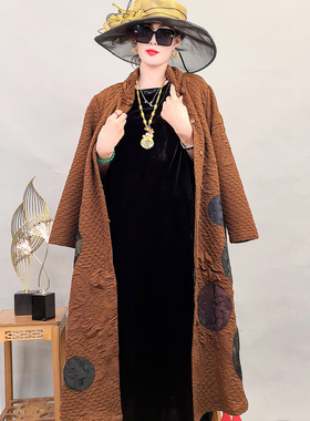 75027欧洲站2025新款时尚气质宽松显瘦中长款风衣外套女