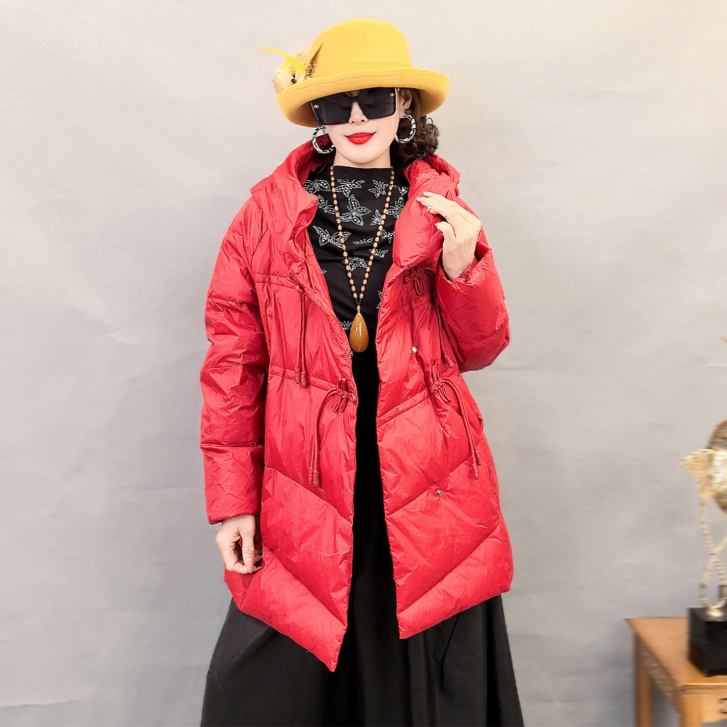 D52冬季厚款上新气质中长款时尚女装高端休闲百搭羽绒服