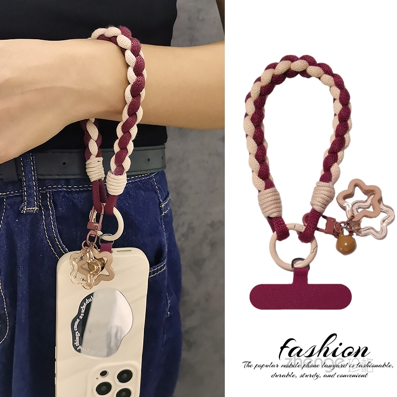 珍格简约编织手机挂绳手腕款