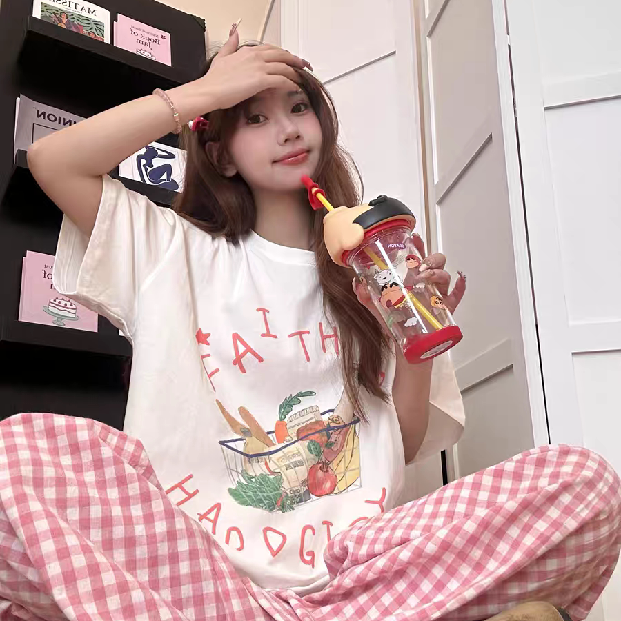 女纯棉家居服可外穿不起球不褪色