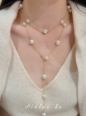 海蓝蓝满天星珍珠项链