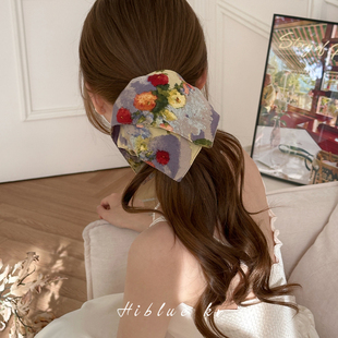 超大方巾大肠发圈女扎发头绳夏天高级感慵懒风发绳2026新款 巨好看