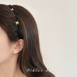 黑色发箍带齿防滑女秋冬日常外戴头箍头饰2026新款 洋气 高级感时尚