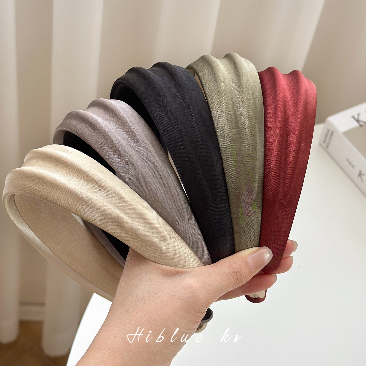 海蓝蓝高级感缎面高颅顶头饰发箍