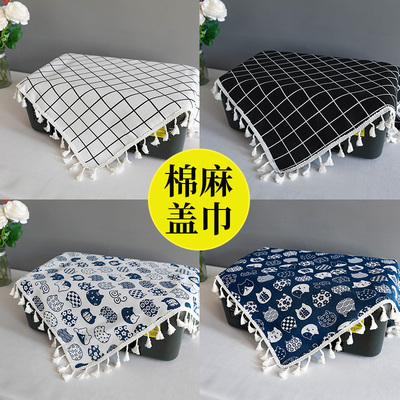 桌布棉麻布艺ins风餐桌布夜市摆摊投影仪打印机床头柜微波炉盖布