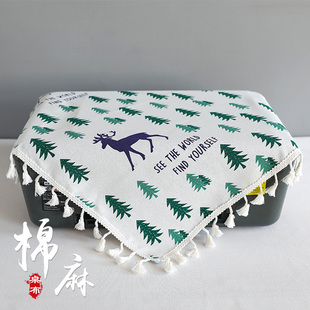 冰箱盖布防尘套罩北欧风桌布万能盖巾电饭锅床头柜微波炉烤箱盖布