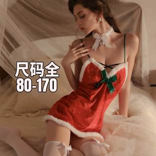 大码性感圣诞节服装女战袍内衣睡裙睡衣胖mm情调女装制服纯欲情趣