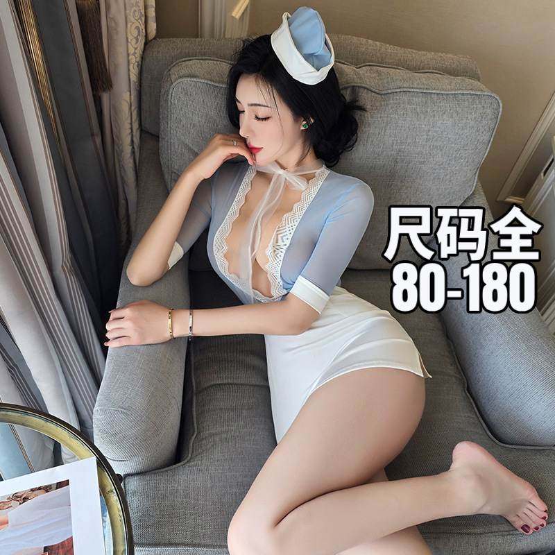 大码性感护士制服肚兜女内衣套装空姐cos服纯欲成人战袍刺激qqny