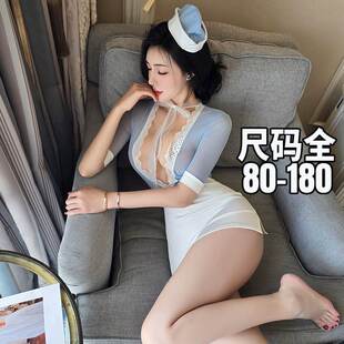 大码性感护士制服肚兜女内衣套装空姐cos服纯欲成人战袍刺激qqny