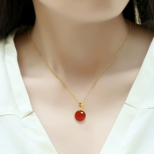 Натуральное ониксовое украшение-шарик, ретро подвеска, браслет с одной бусиной, ожерелье, аксессуар, женский стиль, простой и элегантный дизайн, серебро 925 пробы, серебряная застежка