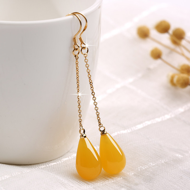 2020新款潮水滴耳环女款民族风个性时尚s925纯银耳坠气质长耳勾饰