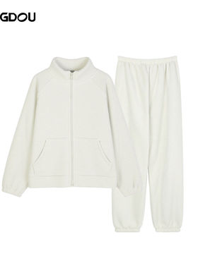 【婷二专属】秋季情侣款高端摇粒绒立领设计家居服睡衣H5N6812