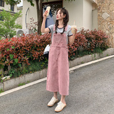 【大货已出】干枯玫瑰粉牛仔背带裙826-P115-K168，女装连衣裙，浙宝113
