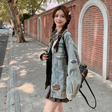 美式复古又酷又飒牛仔外套女春秋2025新款超火chic慵懒风夹克上衣，女装短外套，浙宝113