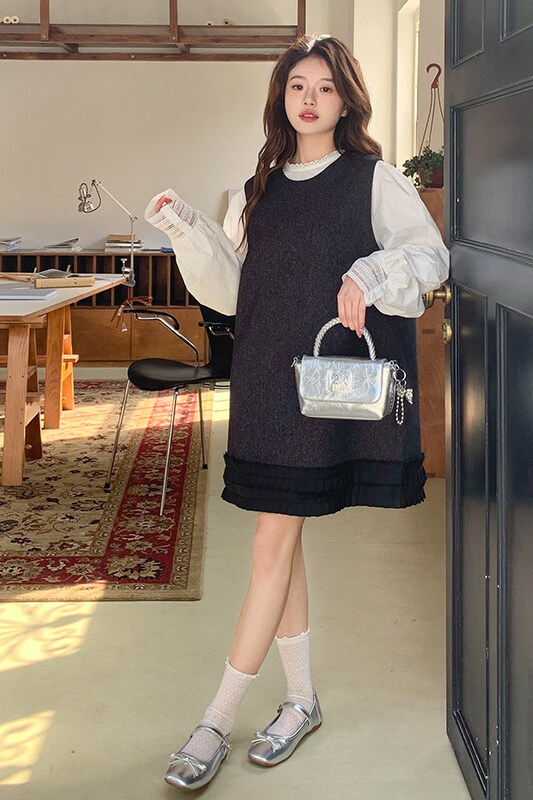 【现货】法式小衫+背心裙两件套套装527-P155-K228,女装套装/套裙,浙宝113