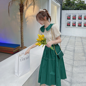 娃娃领上衣女夏配半身裙两件套女夏2025新款小清新甜美连衣裙套装
