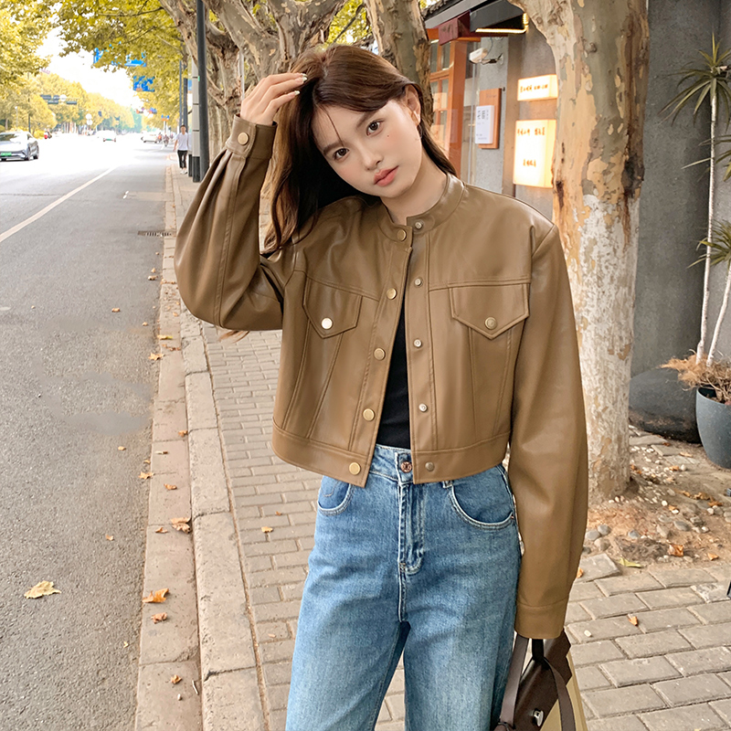 【大货已出】美拉德工装风小皮衣881-P125-K178，女装皮衣，浙宝113