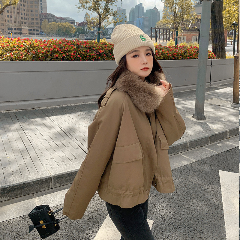 【现货】大毛领短款派克服615-P170-K258，女装派克服，浙宝113