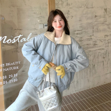 【现货】90羽绒内胆针织领拼接蛋白皮羽绒服519-P255-K368，女装羽绒服，浙宝113