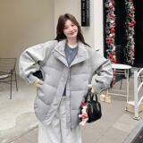 高级感拼接羽绒服女2025冬季新款学院风减龄加厚保暖白鸭绒短外套，女装羽绒服，浙宝113