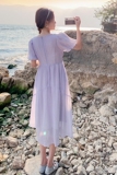 【大货已出】法式莱赛尔肌理感泡泡袖连衣裙830-P105-K158，女装连衣裙，浙宝113