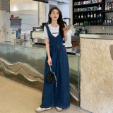 【大货已出】牛仔连体背带阔腿裤694-P115-K168，女装连体裤，浙宝113