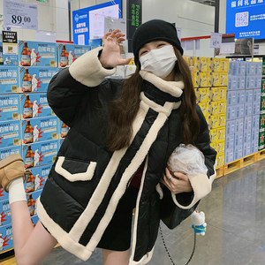 【大货已出】白鸭绒羊羔毛拼接羽绒服 891-P245-K348图片