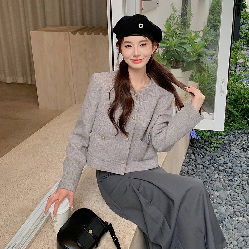 【现货】金属扣小香风短外套858-P120-K178,女装短外套,浙宝113