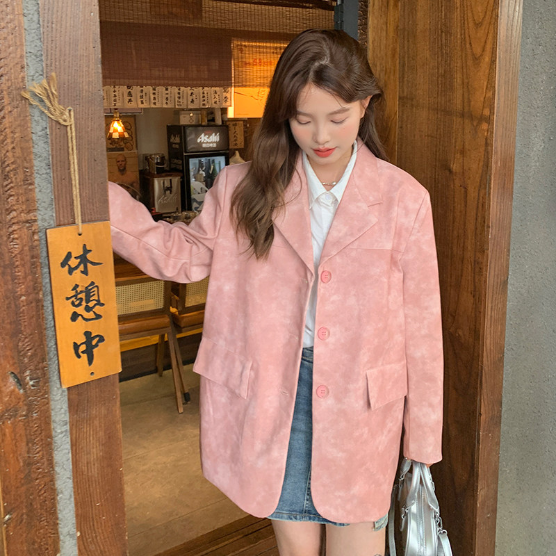 【大货已出】扎染工艺PU皮衣西装880-P145-K198,女装皮衣,浙宝113