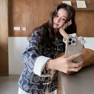 复古刺绣新中式国风外套女秋季新款高级感显瘦提花小个子短款上衣图片