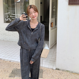 深灰色卫衣运动套装女秋季2024新款韩系显瘦松弛感休闲长裤两件套，女装套装/套裙，浙宝113