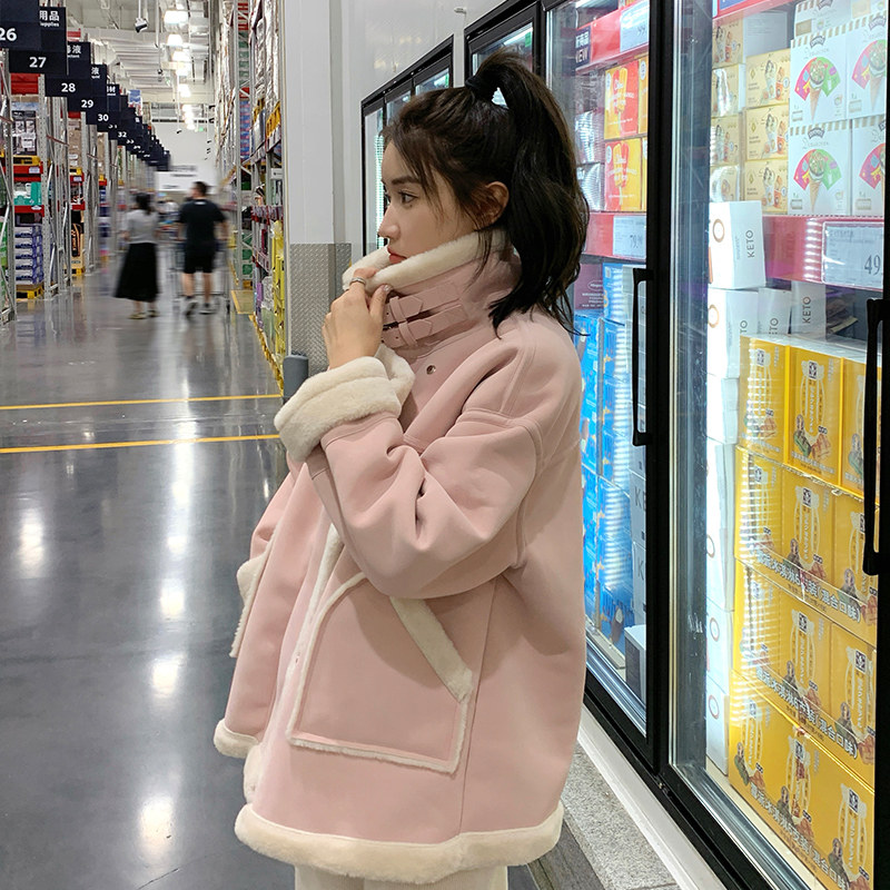 【大货已出】PU皮拼接仿兔毛皮毛一体887-P185-K268,女装派克服,浙宝113