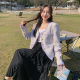紫色小香风短外套女2024春新款法式名媛小个子高级感显瘦气质上衣，女装短外套，浙宝113
