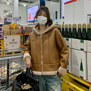 【现货】机车风PU皮羊羔毛皮毛一体皮衣 201-P185-K268图片