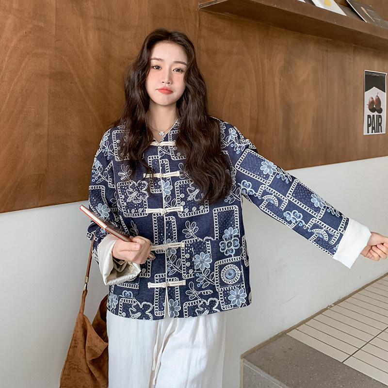 新中式国风盘扣外套女春季2025新款韩版圆领百搭显瘦宽松时髦上衣,女装短外套,浙宝113