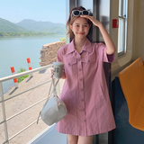 【现货】工装风单排扣衬衫裙841-P105-K158，女装连衣裙，浙宝113