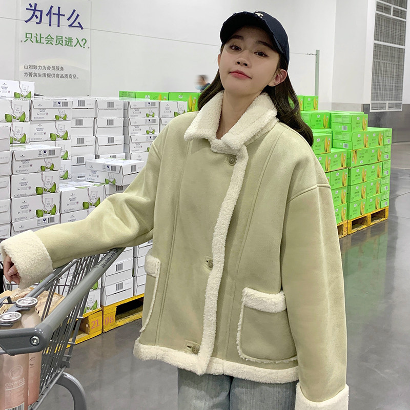 【现货】麂皮绒羊羔毛皮毛一体680-P185-K278,女装派克服,浙宝113