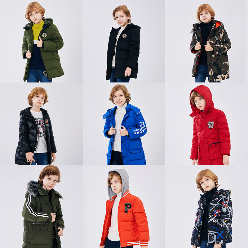 巴柯拉秋冬连帽薄款儿童羽绒服