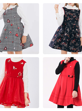 清仓价多款 巴柯拉专柜同款女童连衣裙儿童春秋款背心裙长袖裙子