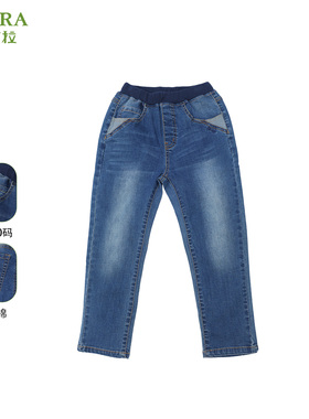 巴柯拉专柜同款中大男孩牛仔裤儿童裤男童长裤修身微弹长单裤子