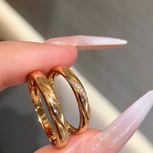 水贝黄金珠宝18K金培育钻石对戒情侣轻奢送女友父母情人节礼物