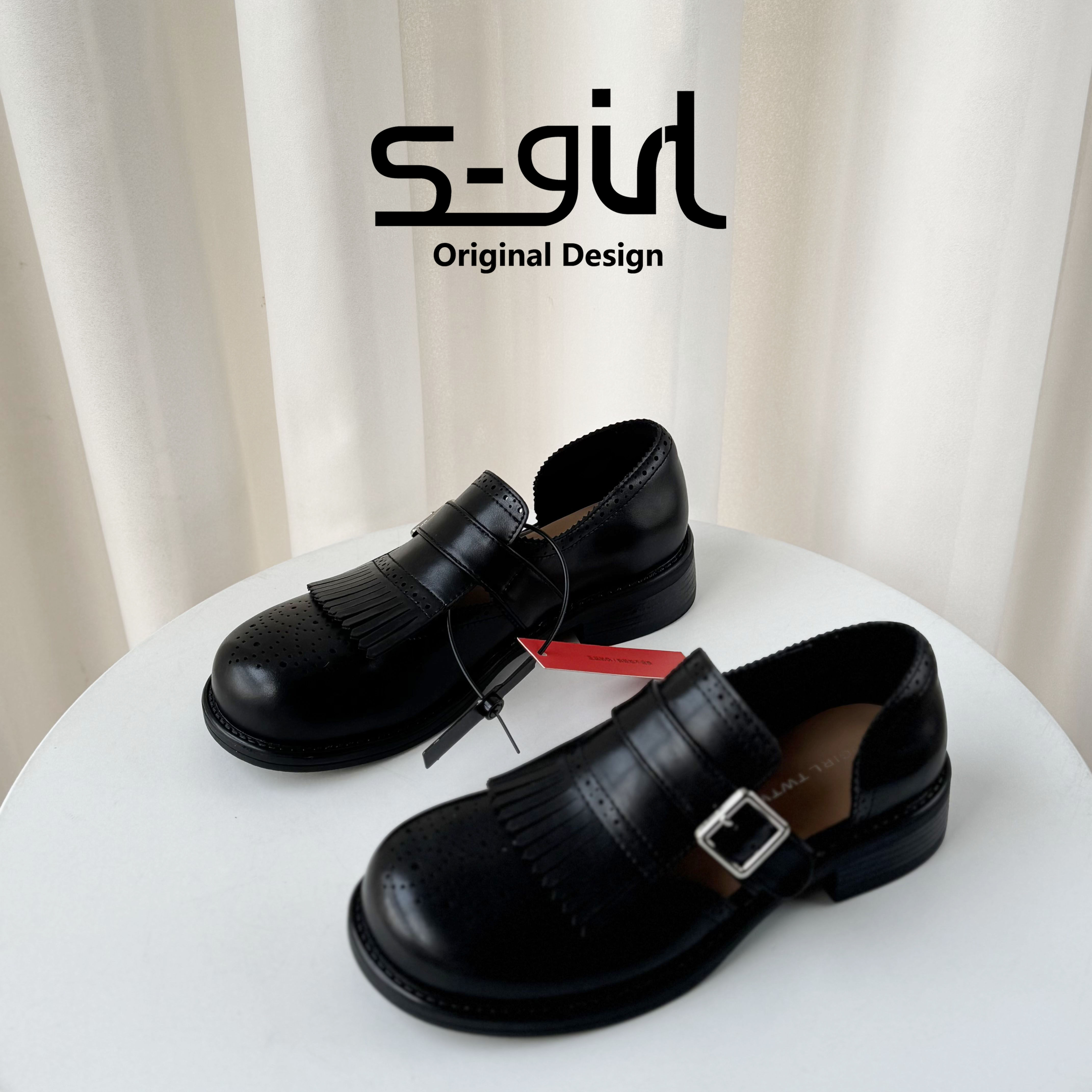 SGIRL TWTW一字扣流苏粗跟小皮鞋女2026新款英伦风休闲百搭乐福鞋,女鞋,牛津鞋/布洛克鞋/德比鞋,淘宝优惠券,粉丝福利购,淘宝优惠卷