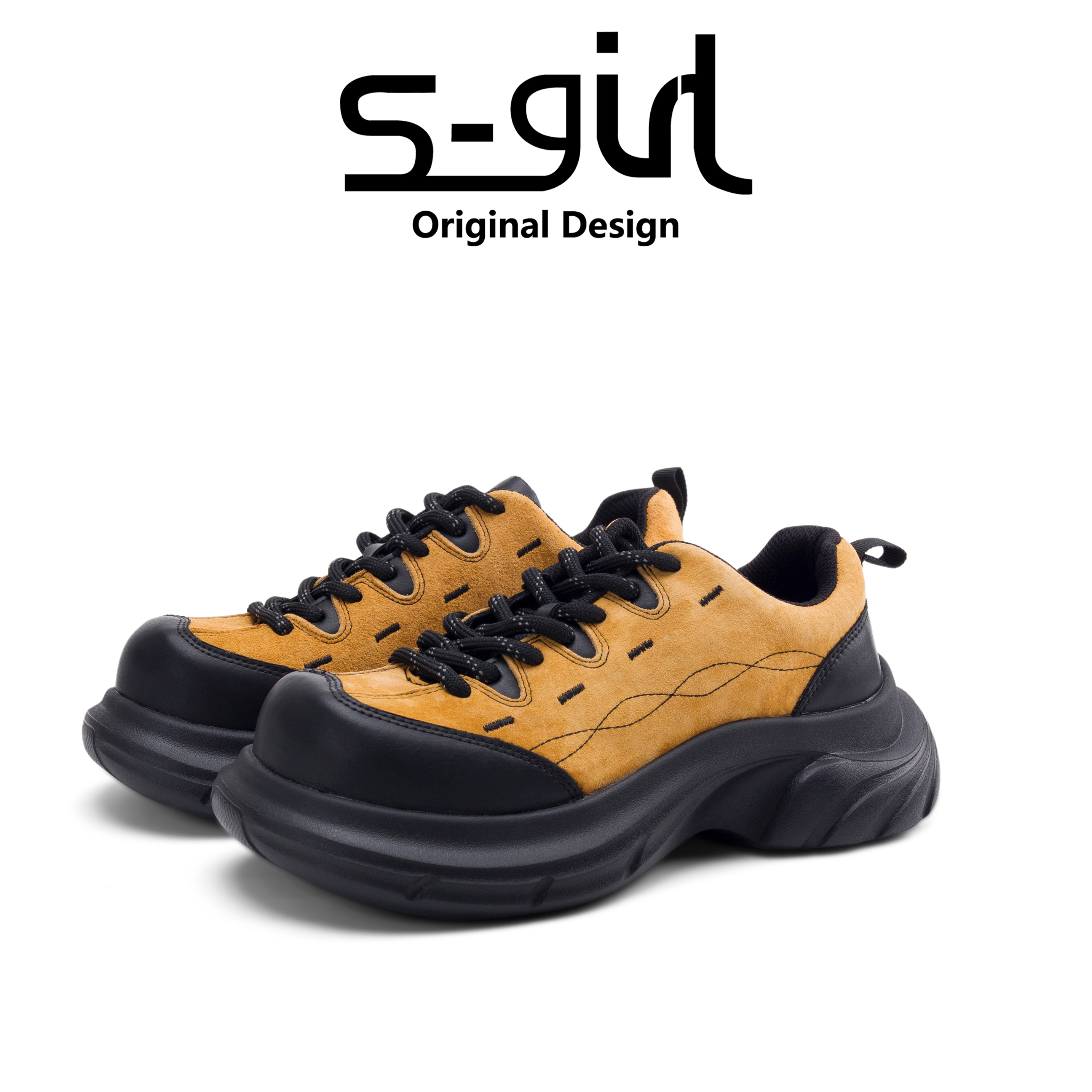 SGIRL TWTW大头复古厚底休闲鞋女2025新款百搭轻便增高老爹运动鞋