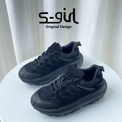 SGIRLTWTW网面松糕厚底老爹鞋女