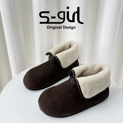 SGIRLTWTW翻边两穿勃肯雪地靴女