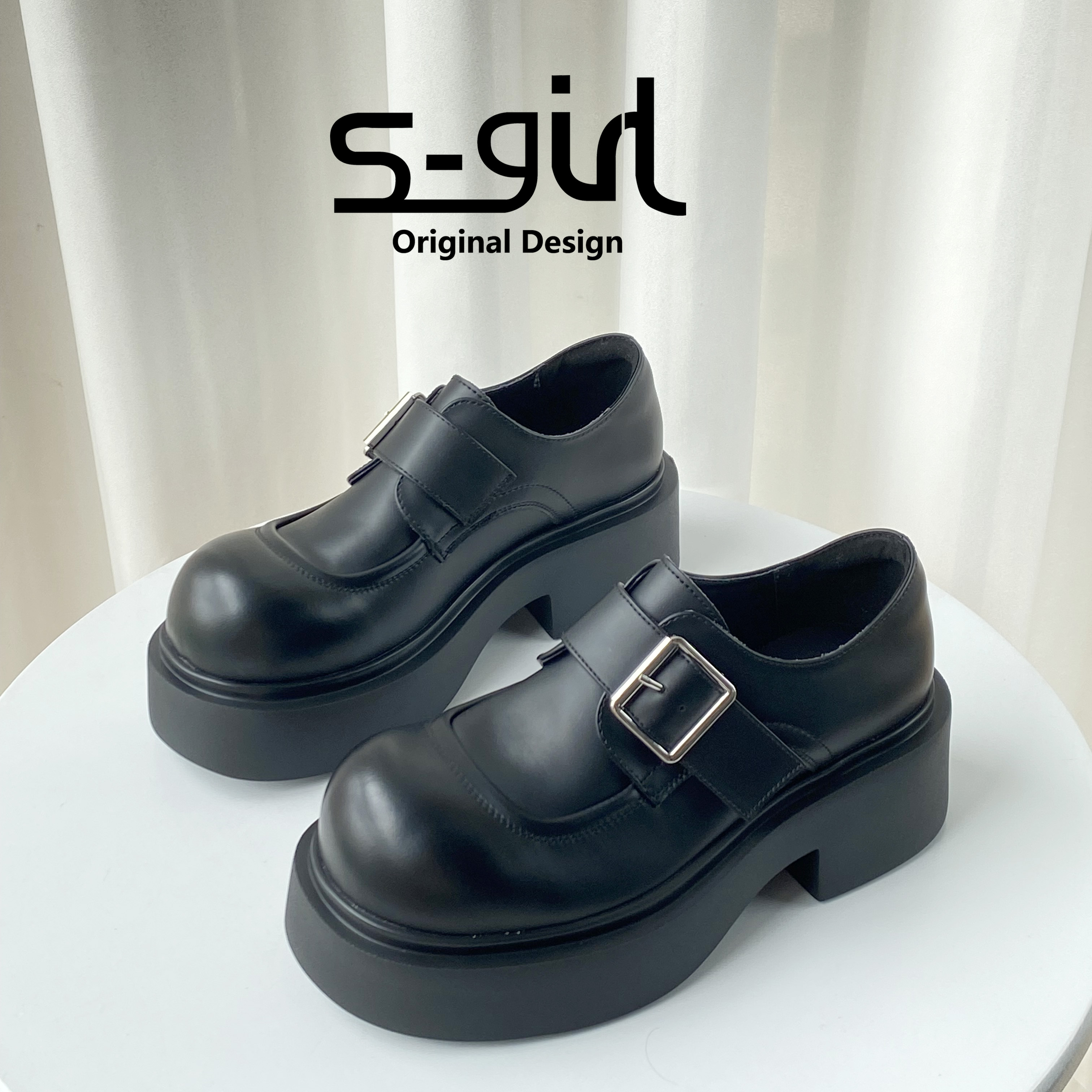 SGIRLTWTW英伦风大头乐福鞋女