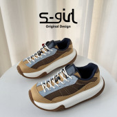 SGIRL 潮 增高松糕底轮胎鞋 TWTW拼色小个子厚底老爹鞋 女春2026新款