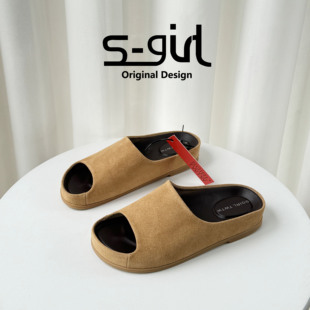 外穿一脚蹬厚底勃肯一字拖鞋 女2026夏季 TWTW鱼嘴露趾凉拖鞋 SGIRL