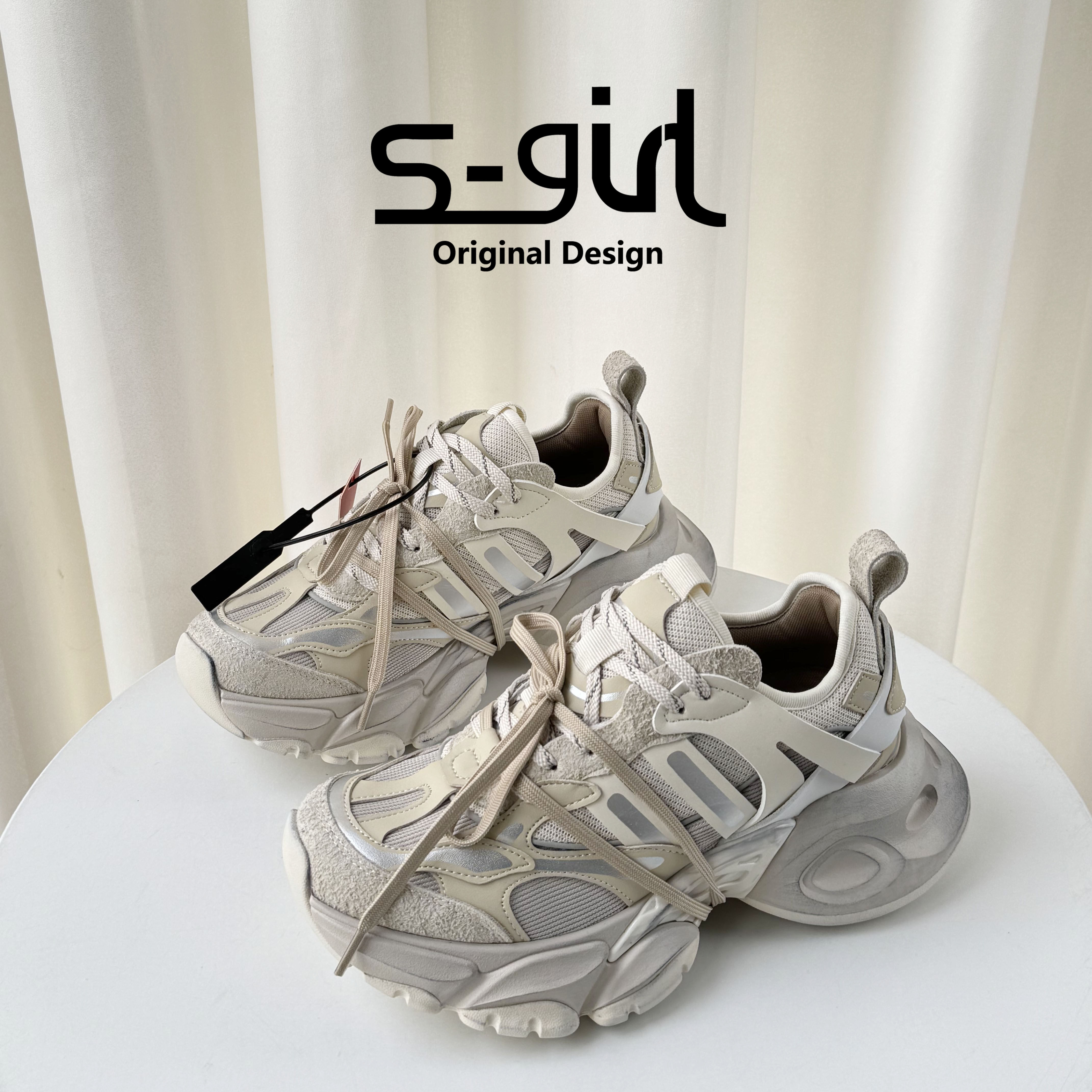 SGIRL TWTW厚底擦色时尚老爹鞋女2026新款百搭小个子运动休闲鞋潮