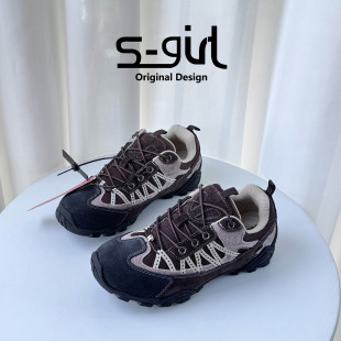SGIRL TWTW户外登山舒适老爹鞋女2026新款百搭拼接厚底运动休闲鞋